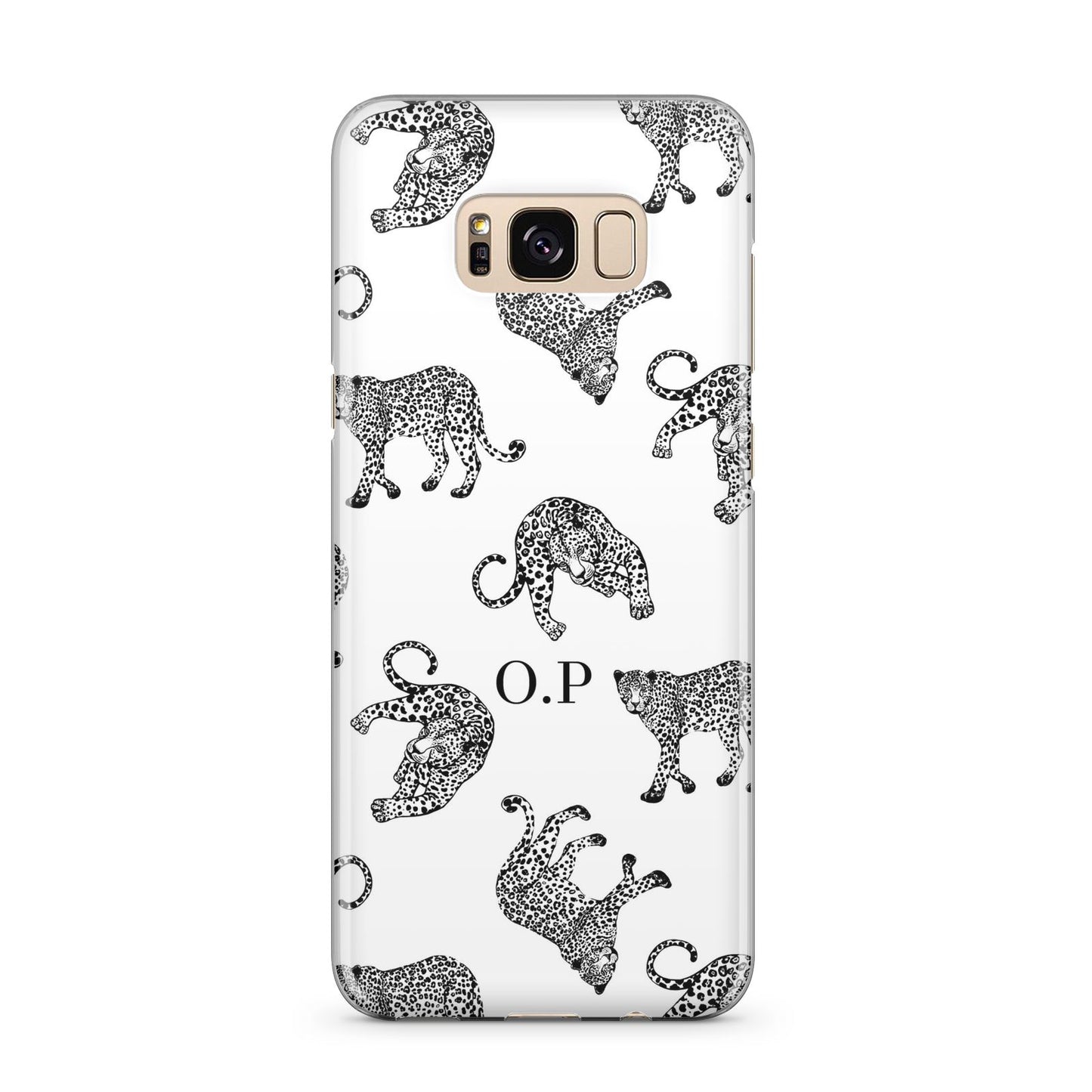 Monochrome Leopard Print Personalised Samsung Galaxy S8 Plus Case