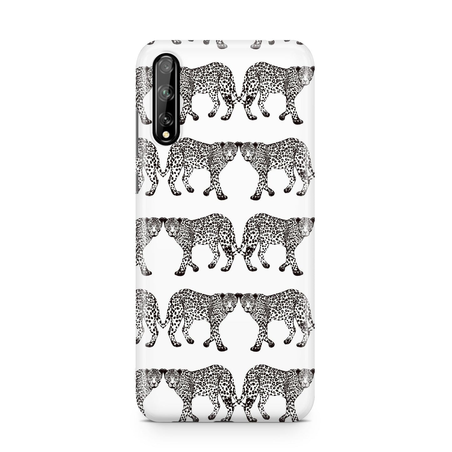 Monochrome Mirrored Leopard Print Huawei Enjoy 10s Phone Case