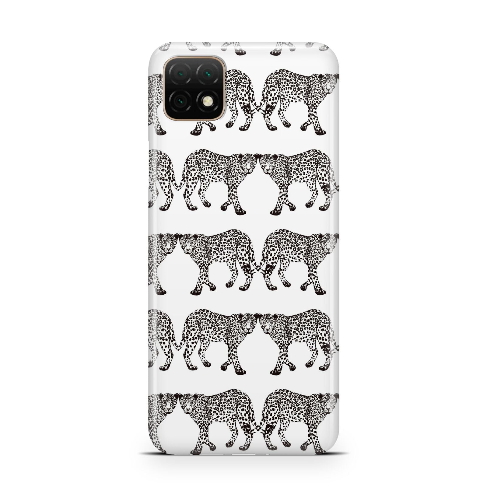 Monochrome Mirrored Leopard Print Huawei Enjoy 20 Phone Case