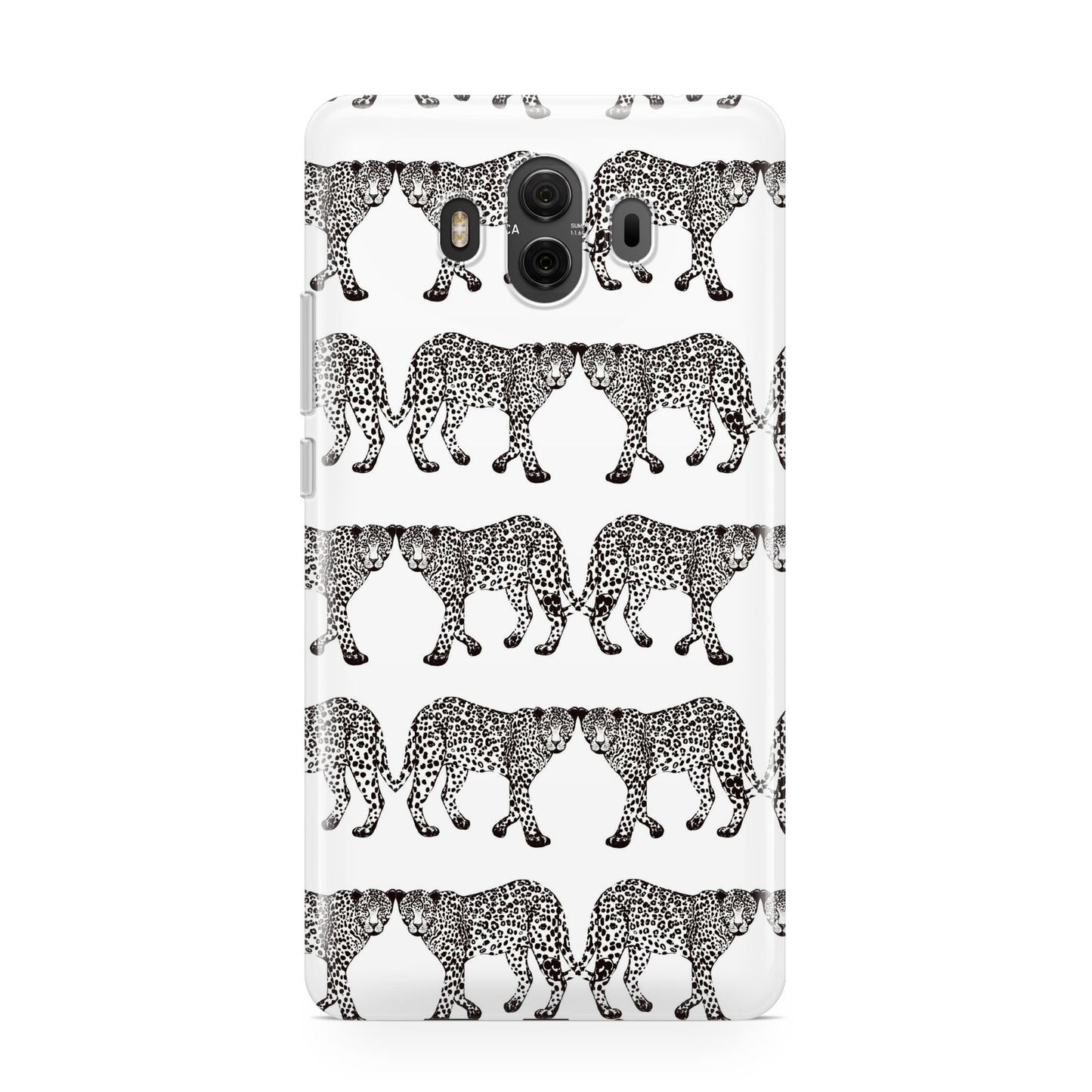 Monochrome Mirrored Leopard Print Huawei Mate 10 Protective Phone Case