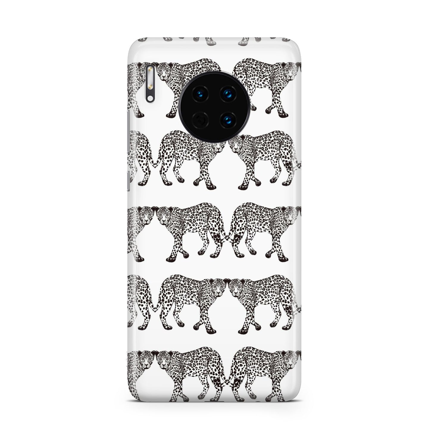 Monochrome Mirrored Leopard Print Huawei Mate 30