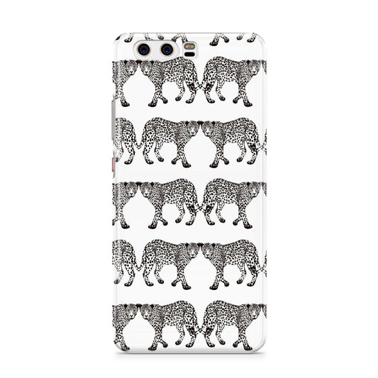 Monochrome Mirrored Leopard Print Huawei P10 Phone Case