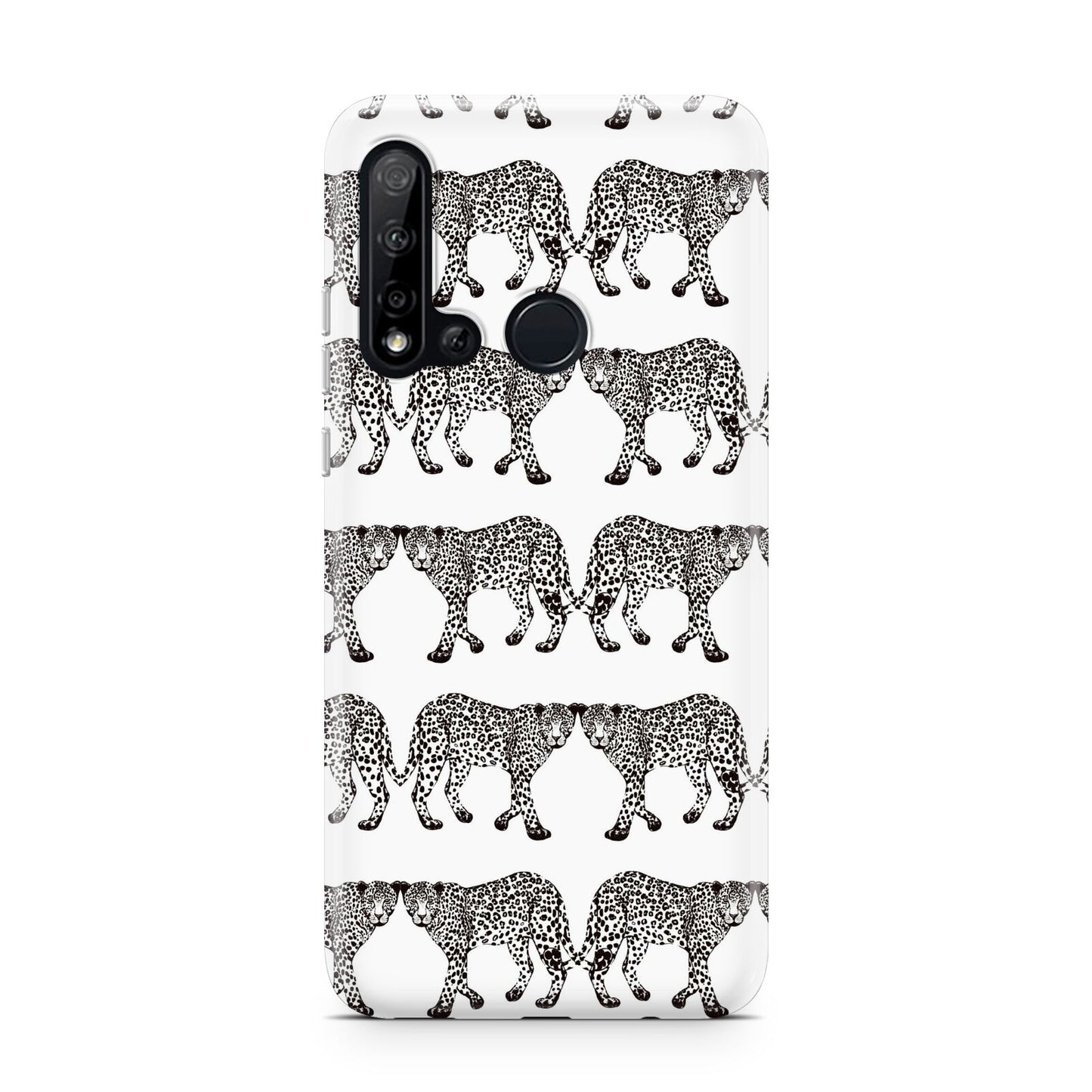 Monochrome Mirrored Leopard Print Huawei P20 Lite 5G Phone Case