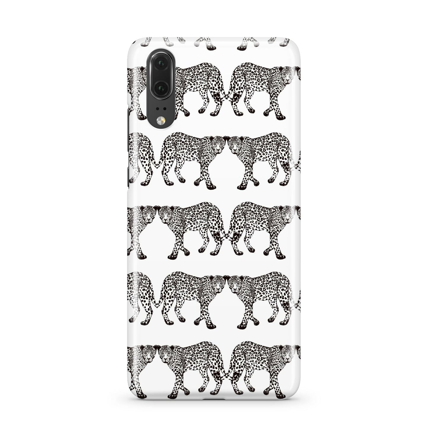 Monochrome Mirrored Leopard Print Huawei P20 Phone Case