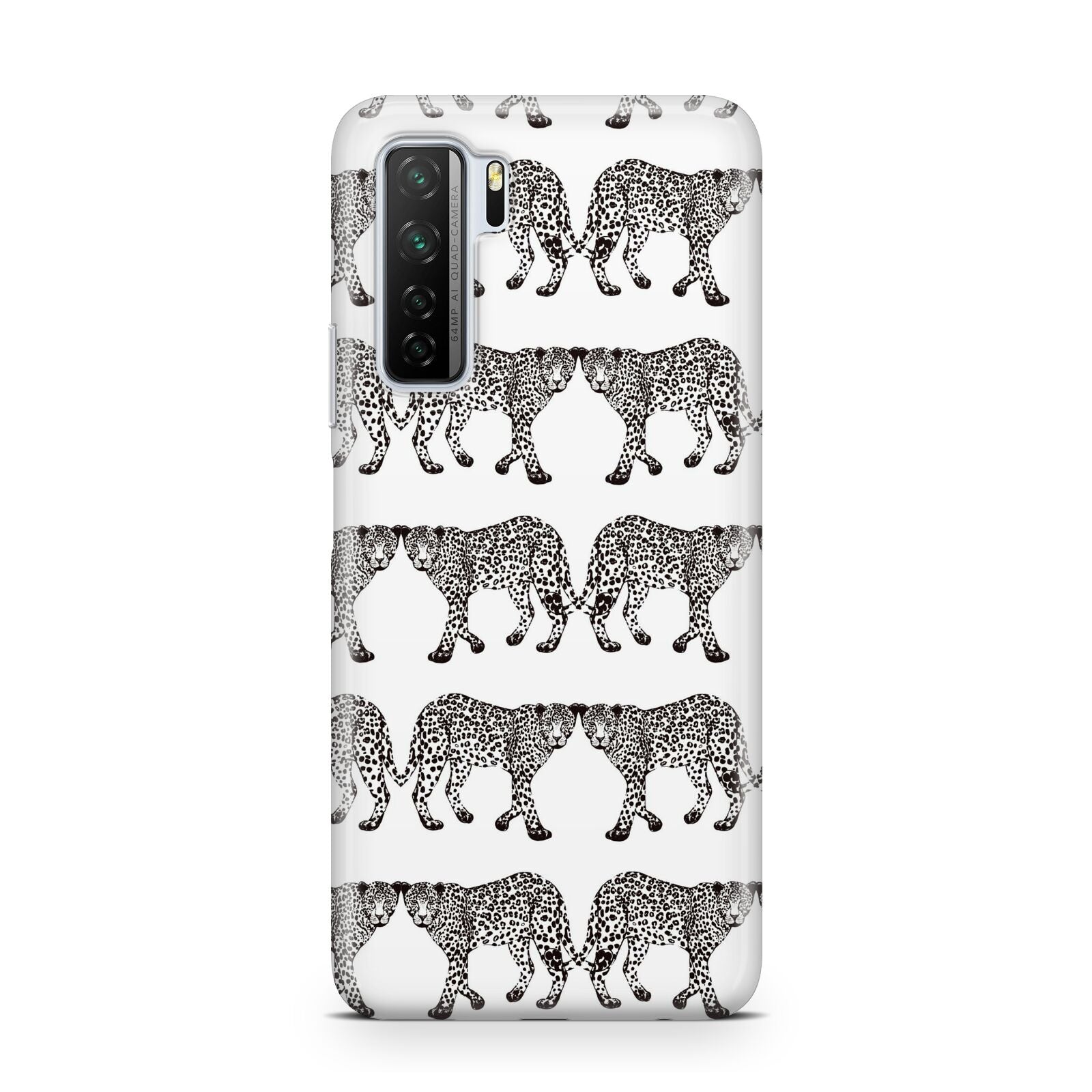 Monochrome Mirrored Leopard Print Huawei P40 Lite 5G Phone Case