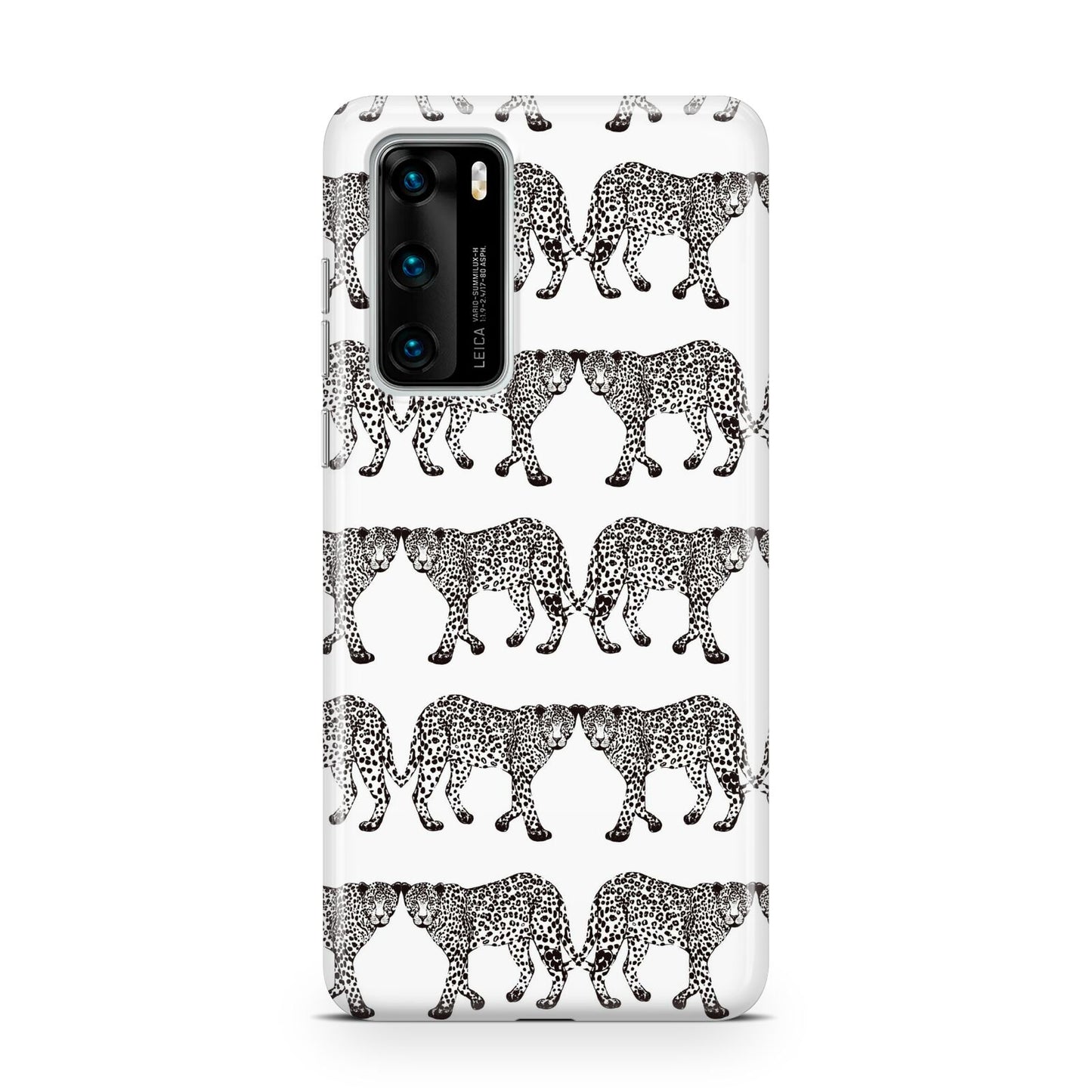 Monochrome Mirrored Leopard Print Huawei P40 Phone Case