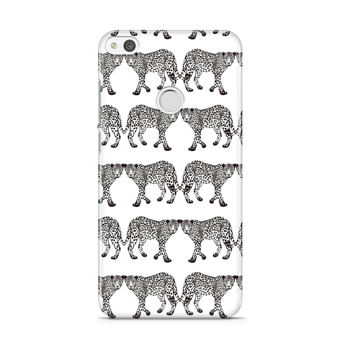 Monochrome Mirrored Leopard Print Huawei P8 Lite Case