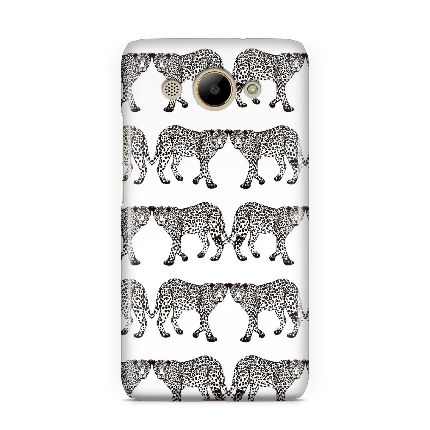 Monochrome Mirrored Leopard Print Huawei Y3 2017