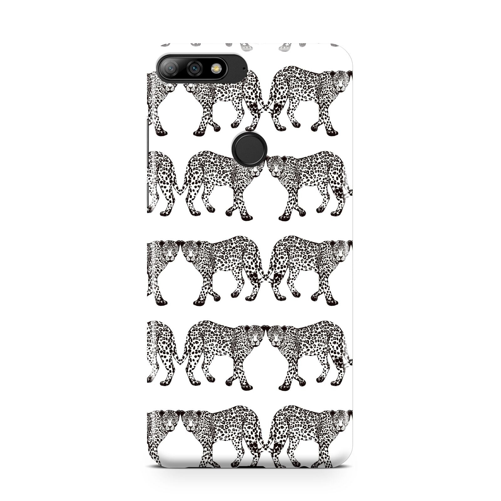 Monochrome Mirrored Leopard Print Huawei Y7 2018