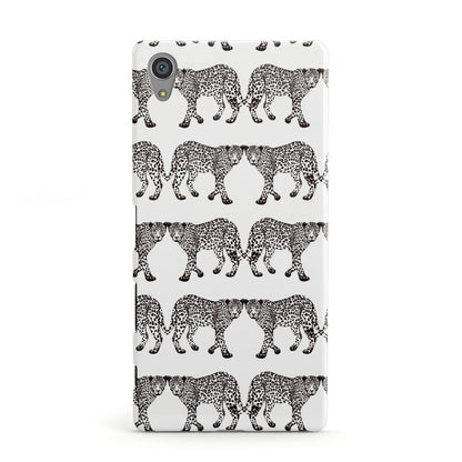 Monochrome Mirrored Leopard Print Sony Xperia Case