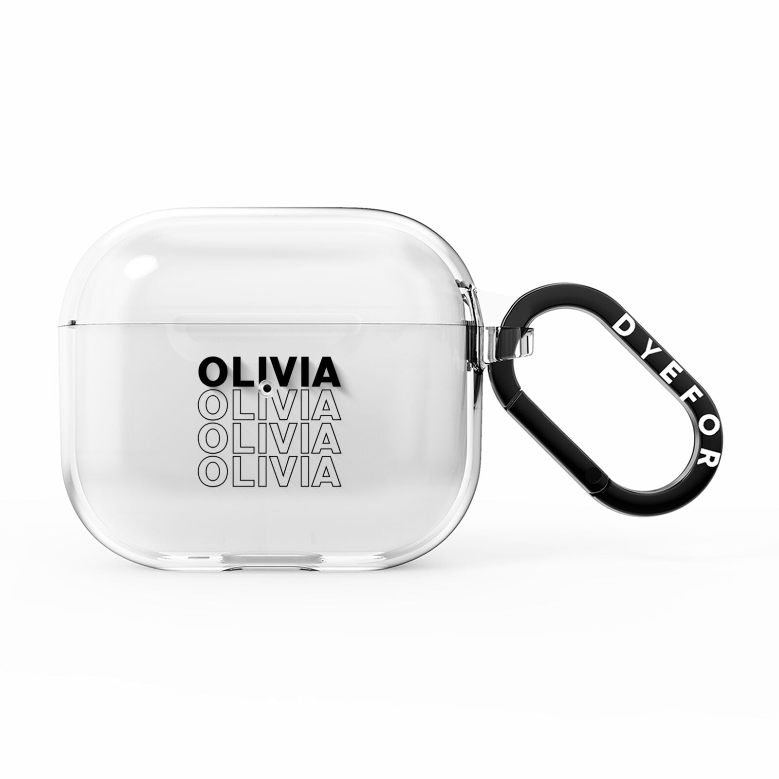 Monochrome Name Stack AirPods Clear Case 3rd Gen