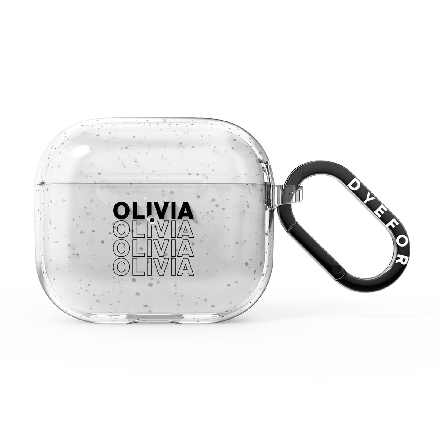 Monochrome Name Stack AirPods Glitter Case 3rd Gen