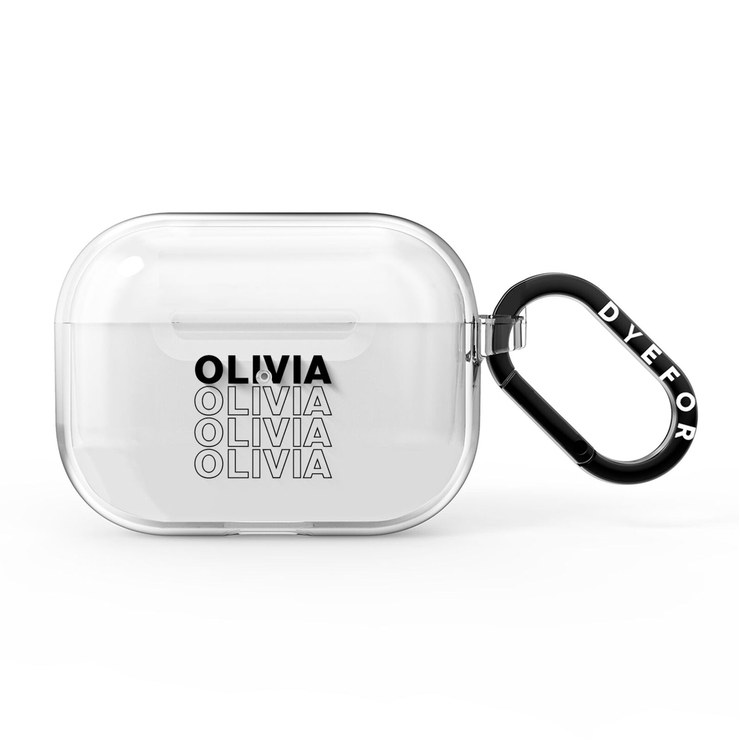 Monochrome Name Stack AirPods Pro Clear Case