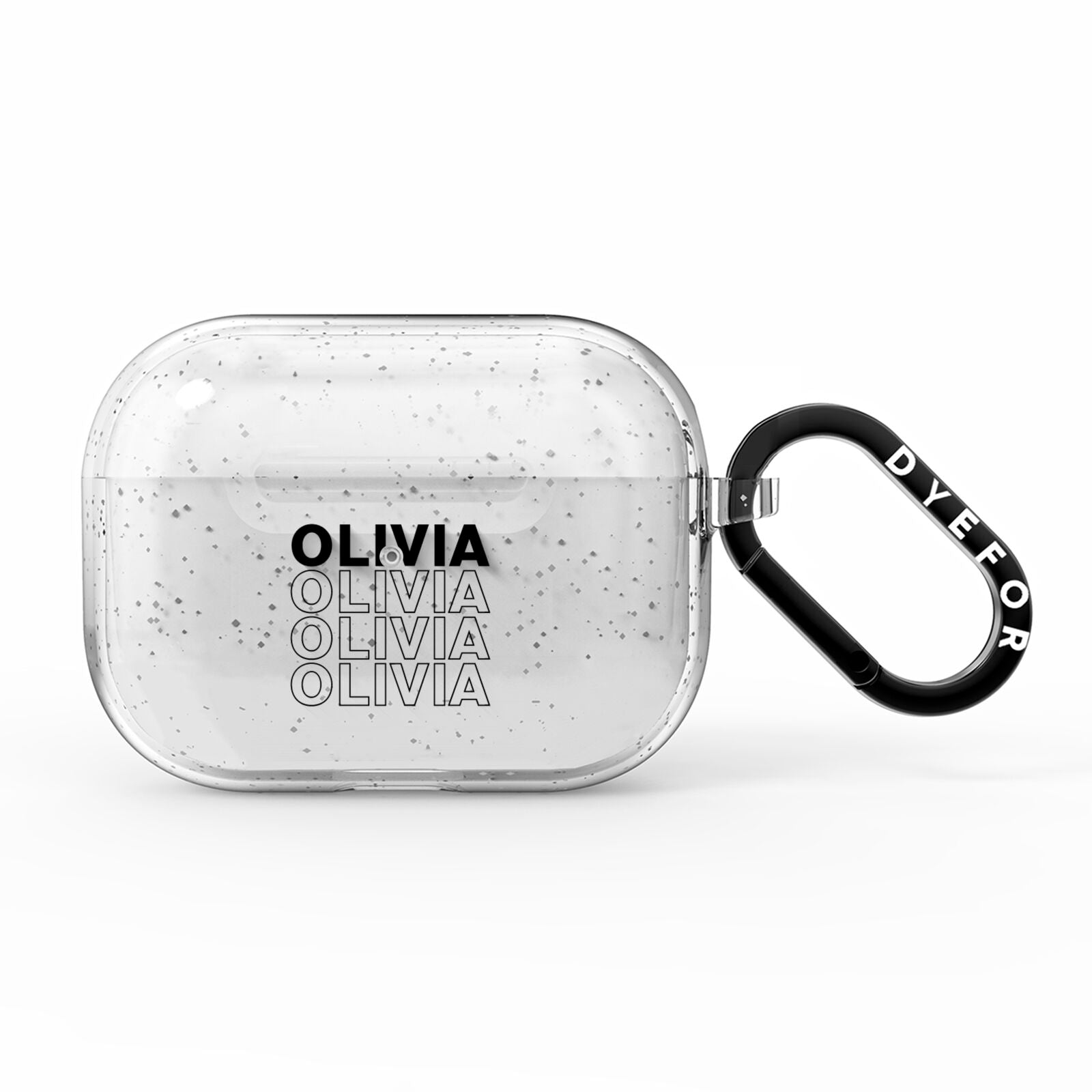 Monochrome Name Stack AirPods Pro Glitter Case