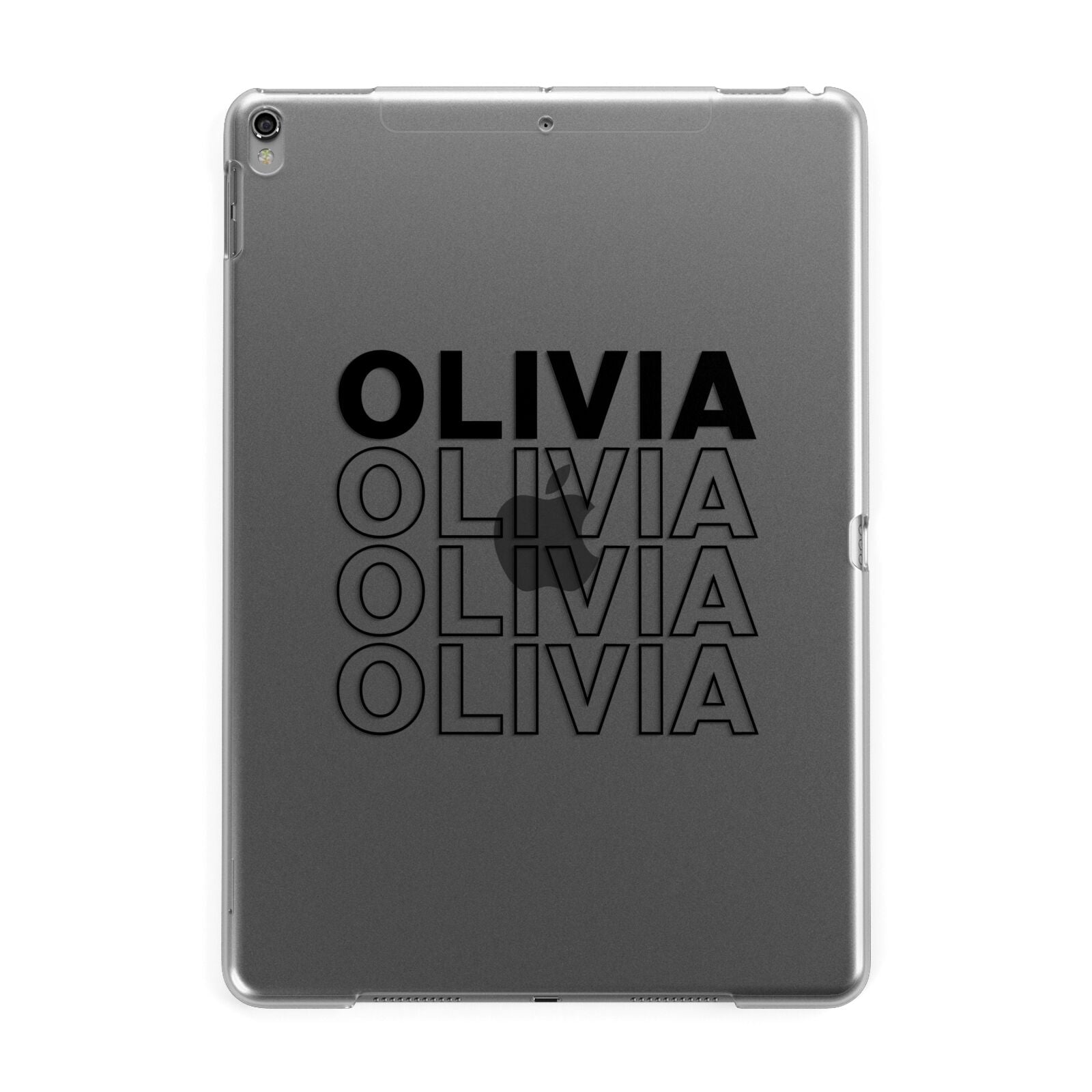 Monochrome Name Stack Apple iPad Grey Case