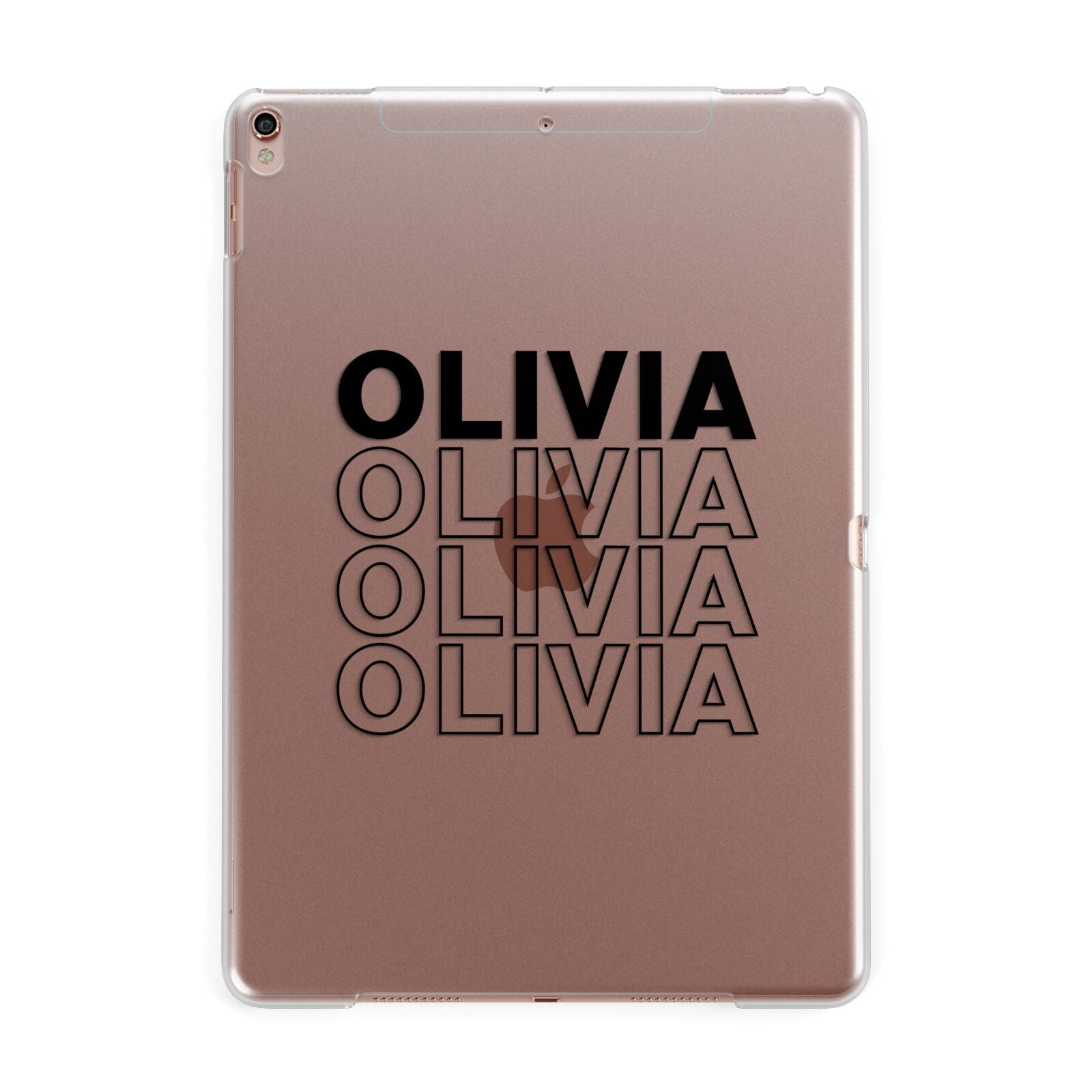 Monochrome Name Stack Apple iPad Rose Gold Case