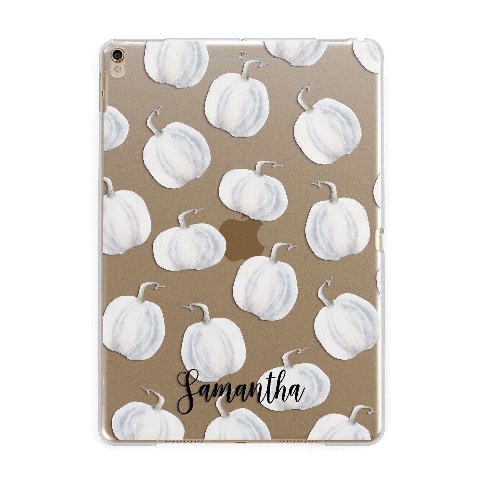 Monochrome Pumpkins with Text Apple iPad Gold Case