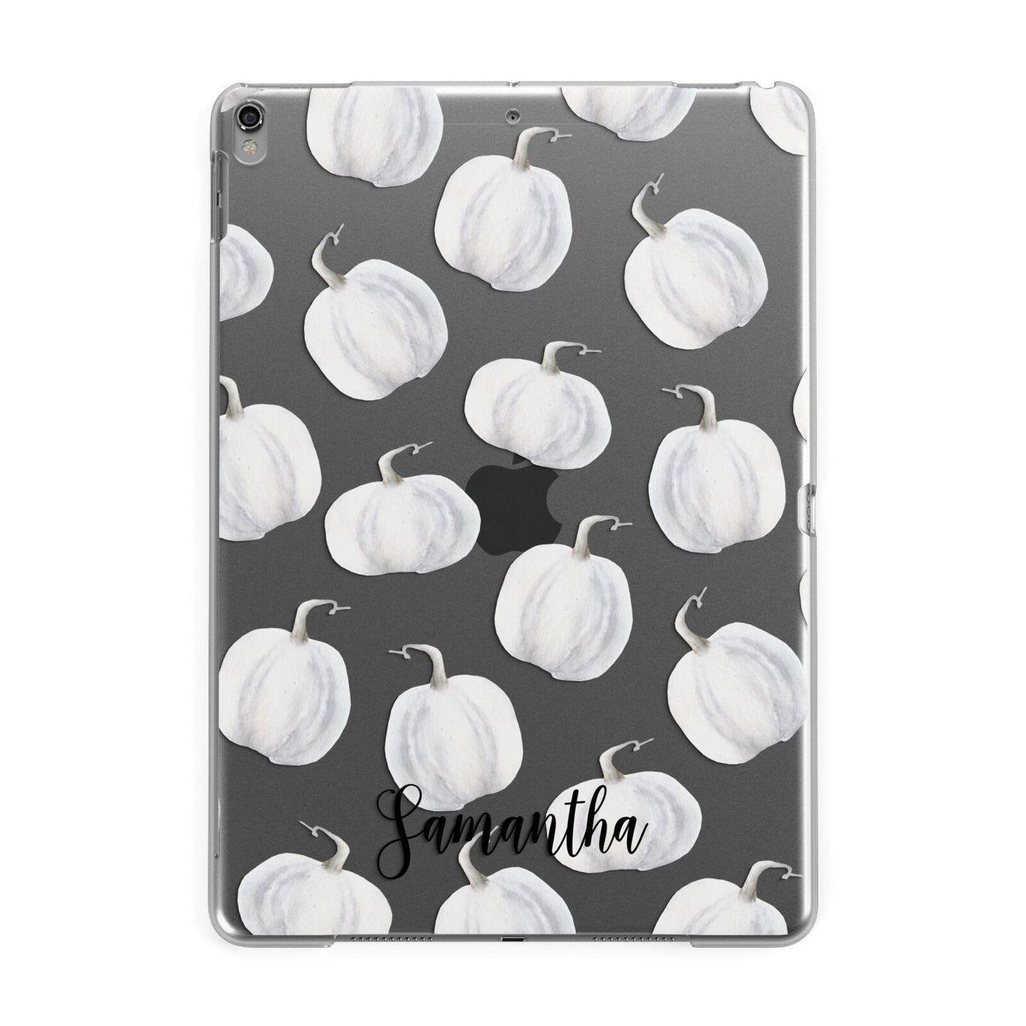 Monochrome Pumpkins with Text Apple iPad Grey Case