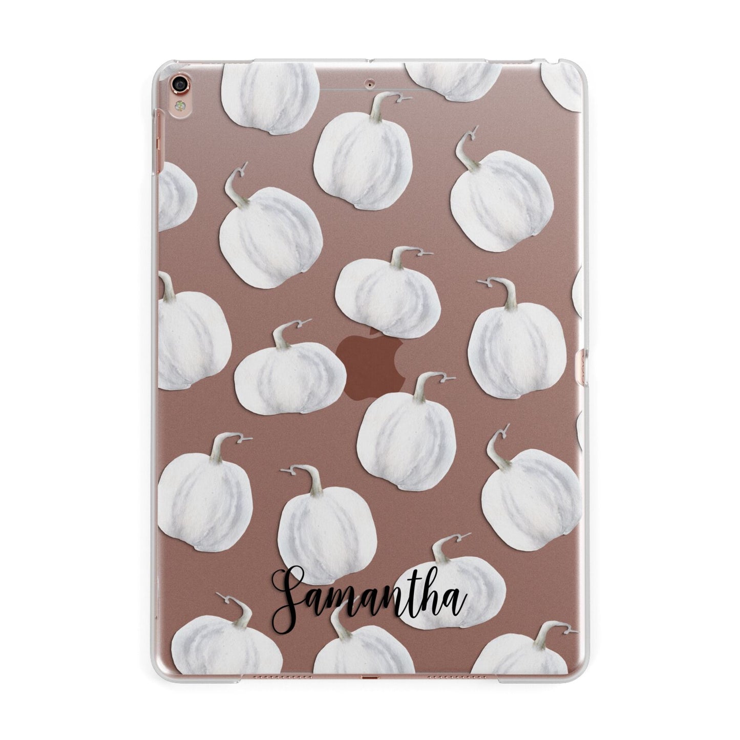 Monochrome Pumpkins with Text Apple iPad Rose Gold Case