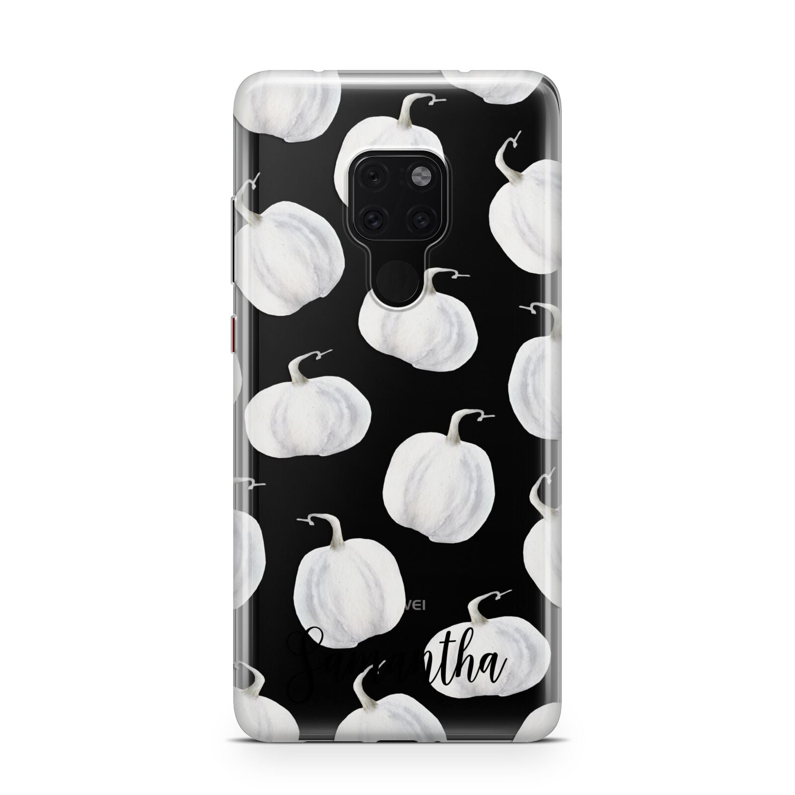 Monochrome Pumpkins with Text Huawei Mate 20 Phone Case