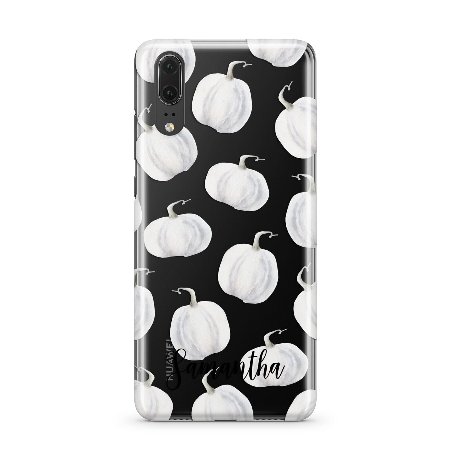 Monochrome Pumpkins with Text Huawei P20 Phone Case