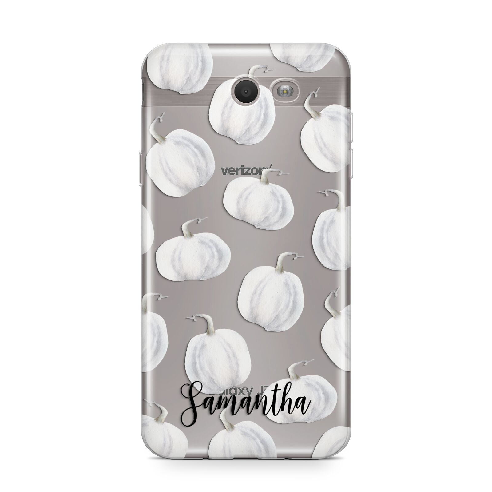 Monochrome Pumpkins with Text Samsung Galaxy J7 2017 Case