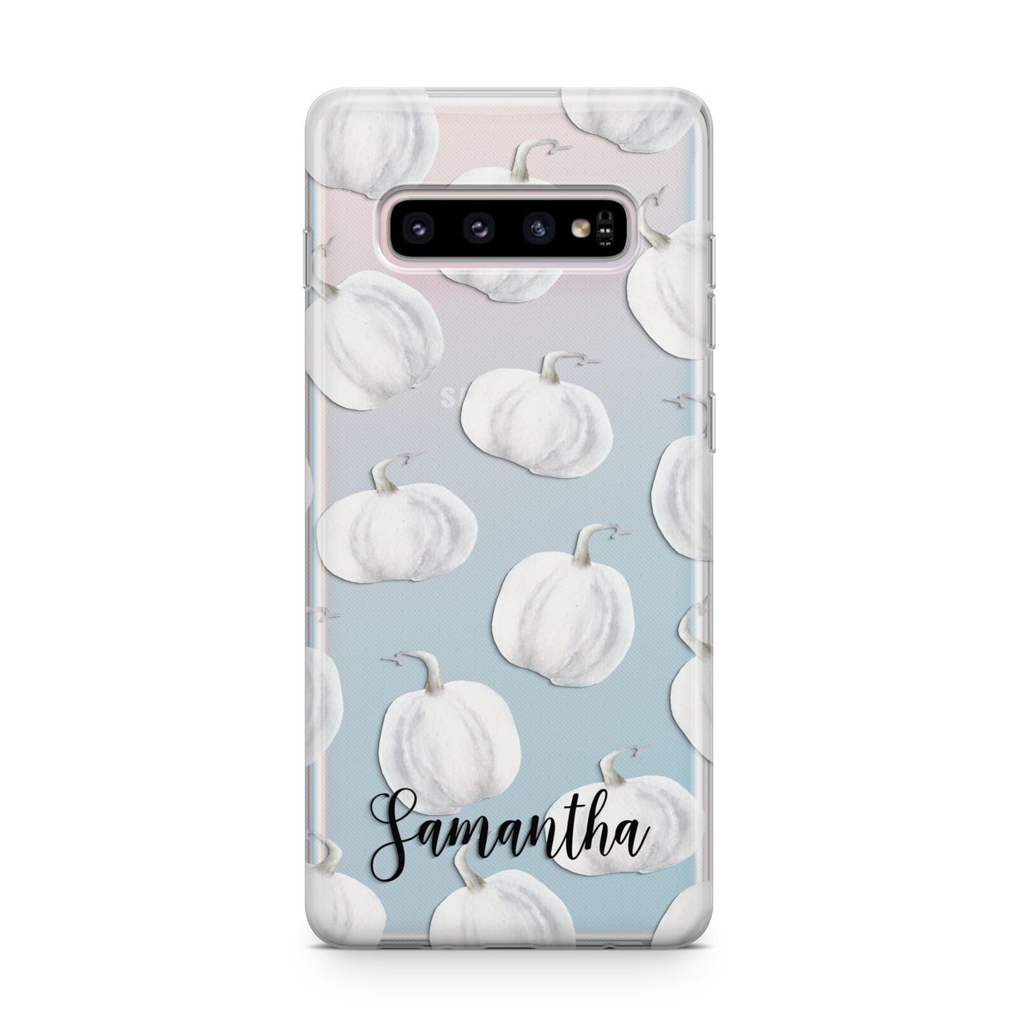 Monochrome Pumpkins with Text Samsung Galaxy S10 Plus Case