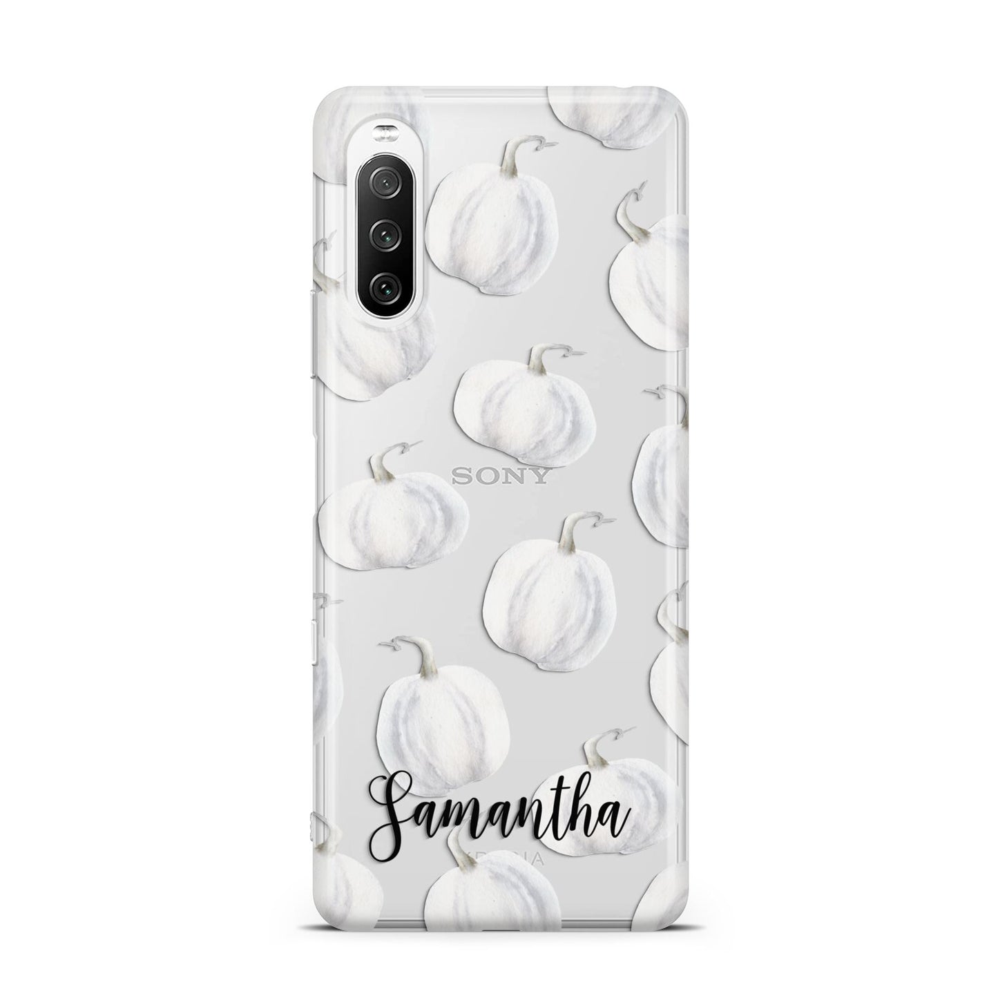 Monochrome Pumpkins with Text Sony Xperia 10 III Case