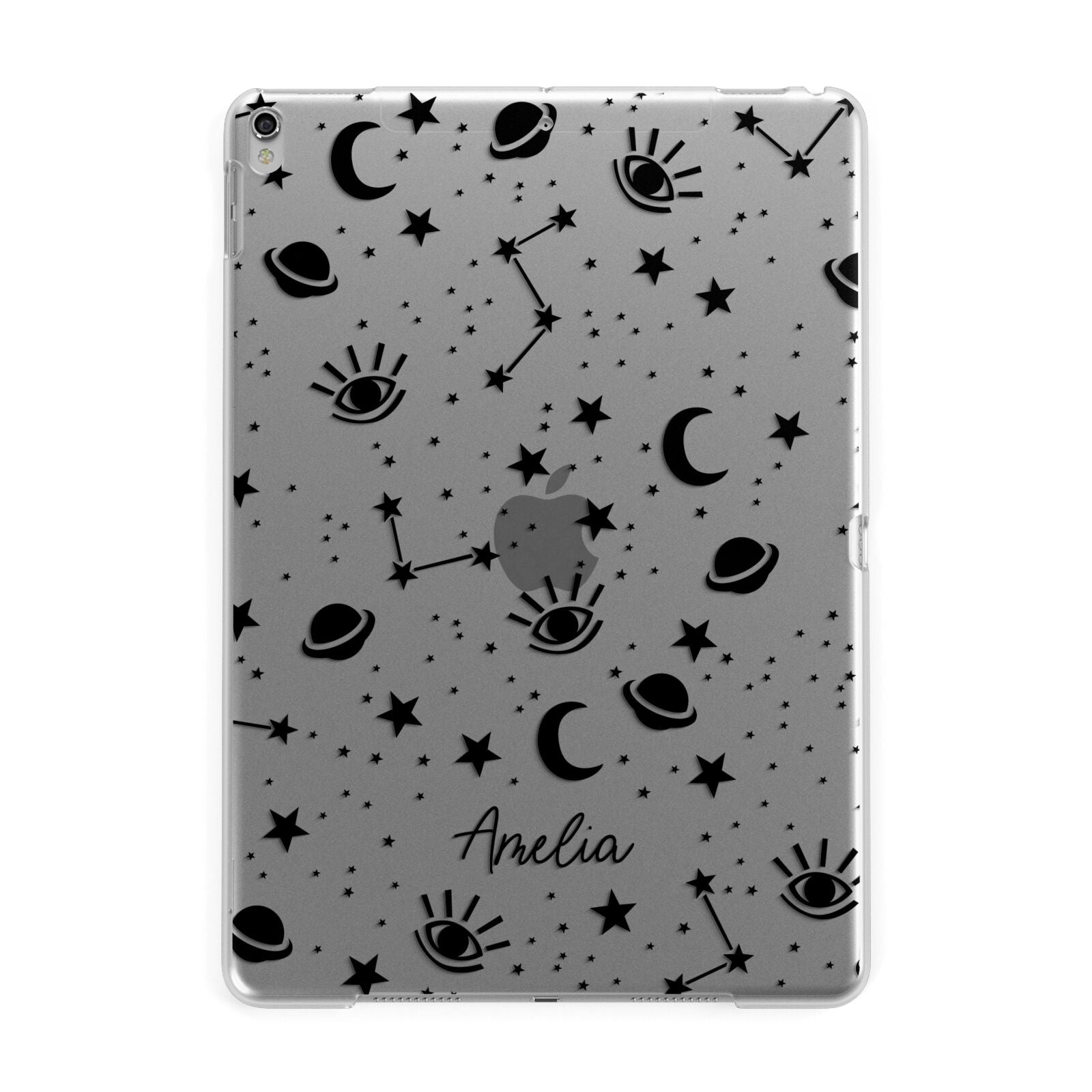 Monochrome Zodiac Constellations with Name Apple iPad Silver Case