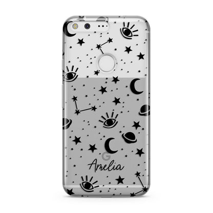 Monochrome Zodiac Constellations with Name Google Pixel Case