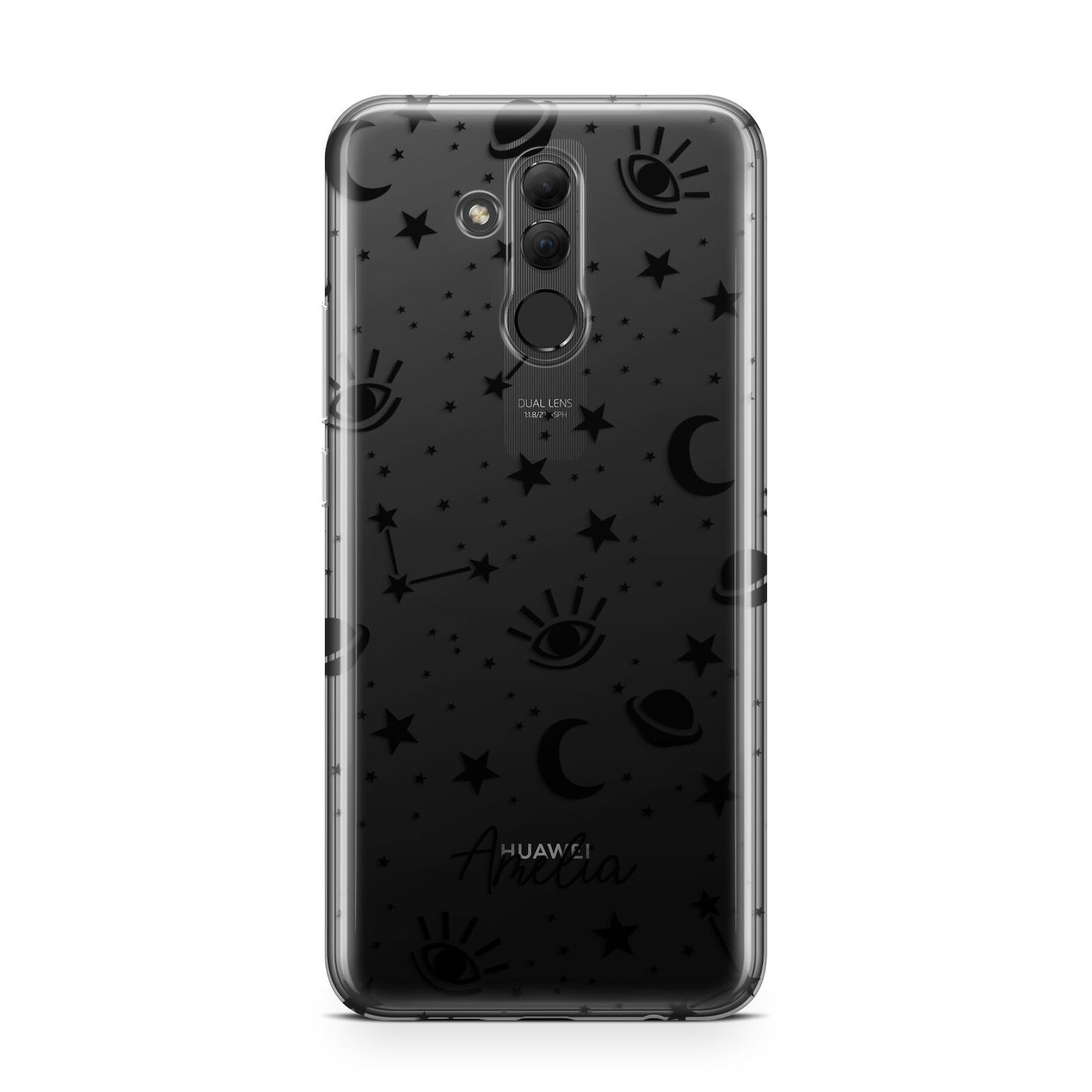 Monochrome Zodiac Constellations with Name Huawei Mate 20 Lite