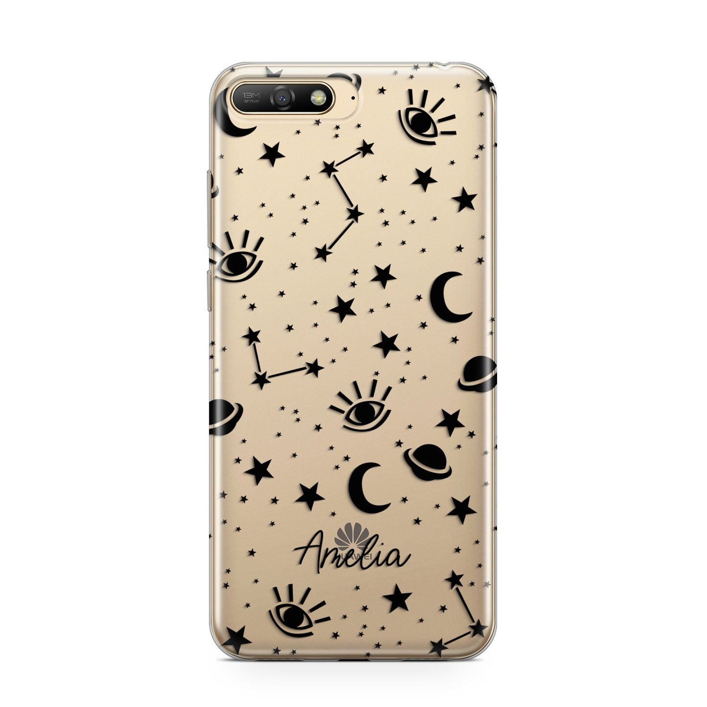 Monochrome Zodiac Constellations with Name Huawei Y6 2018