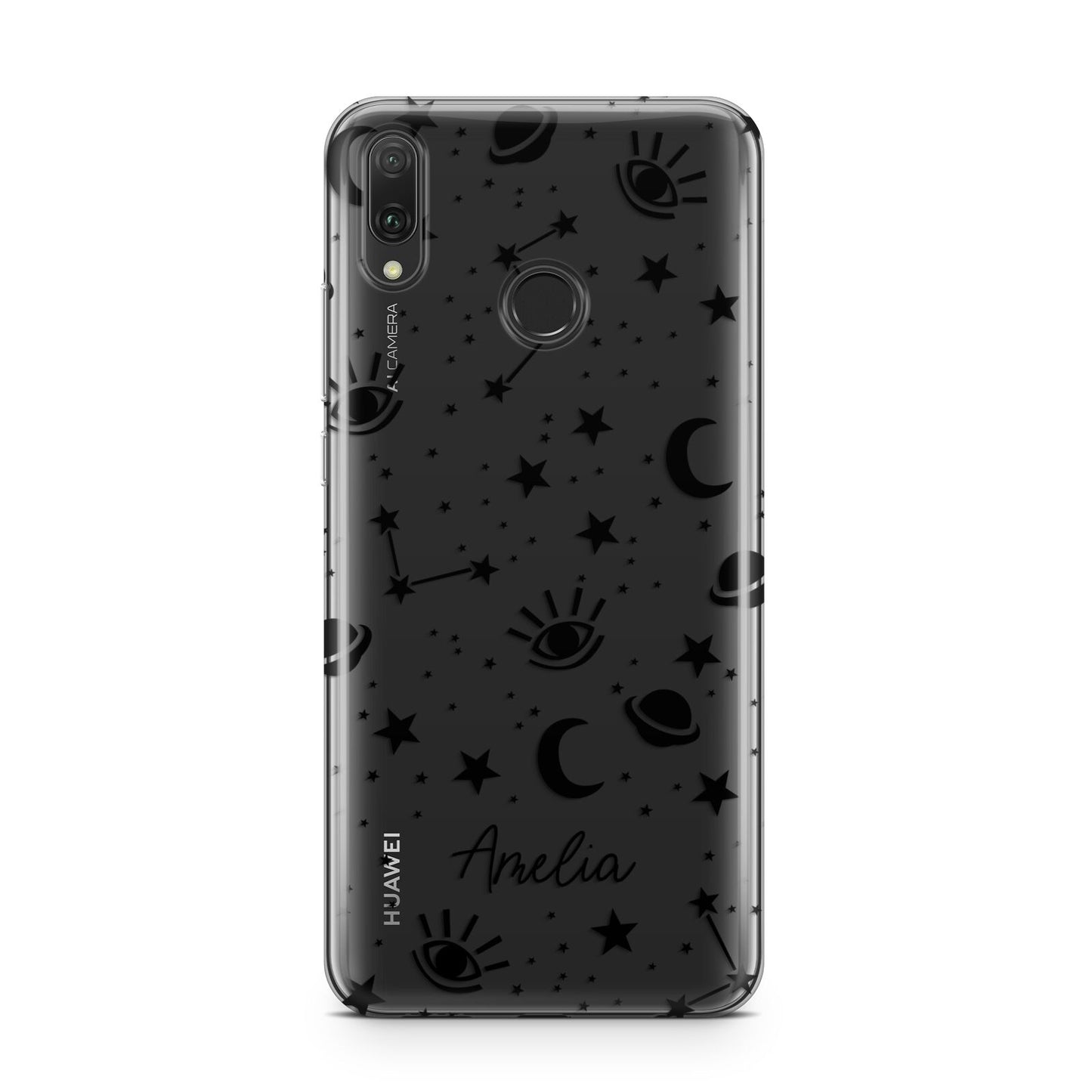 Monochrome Zodiac Constellations with Name Huawei Y9 2019