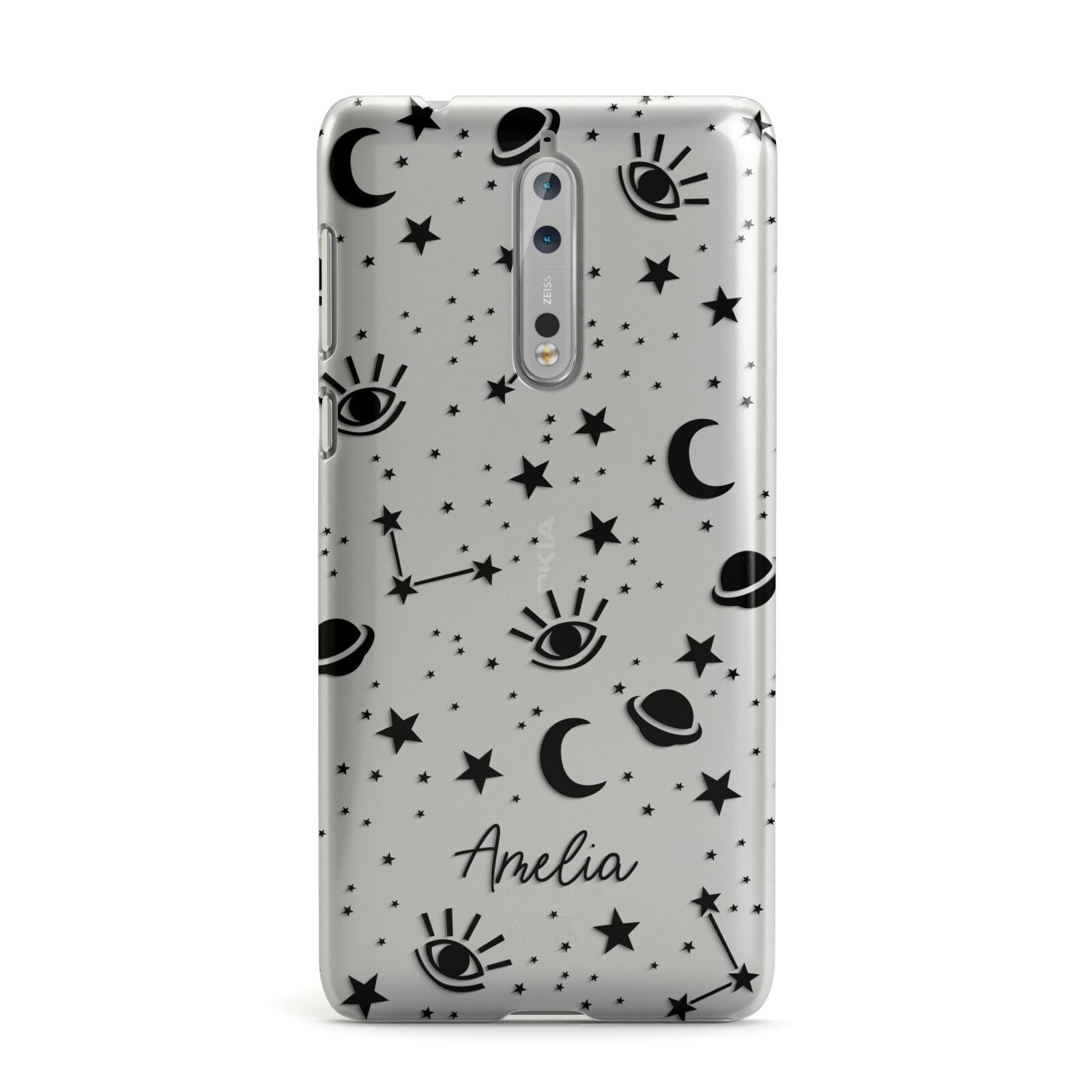 Monochrome Zodiac Constellations with Name Nokia Case