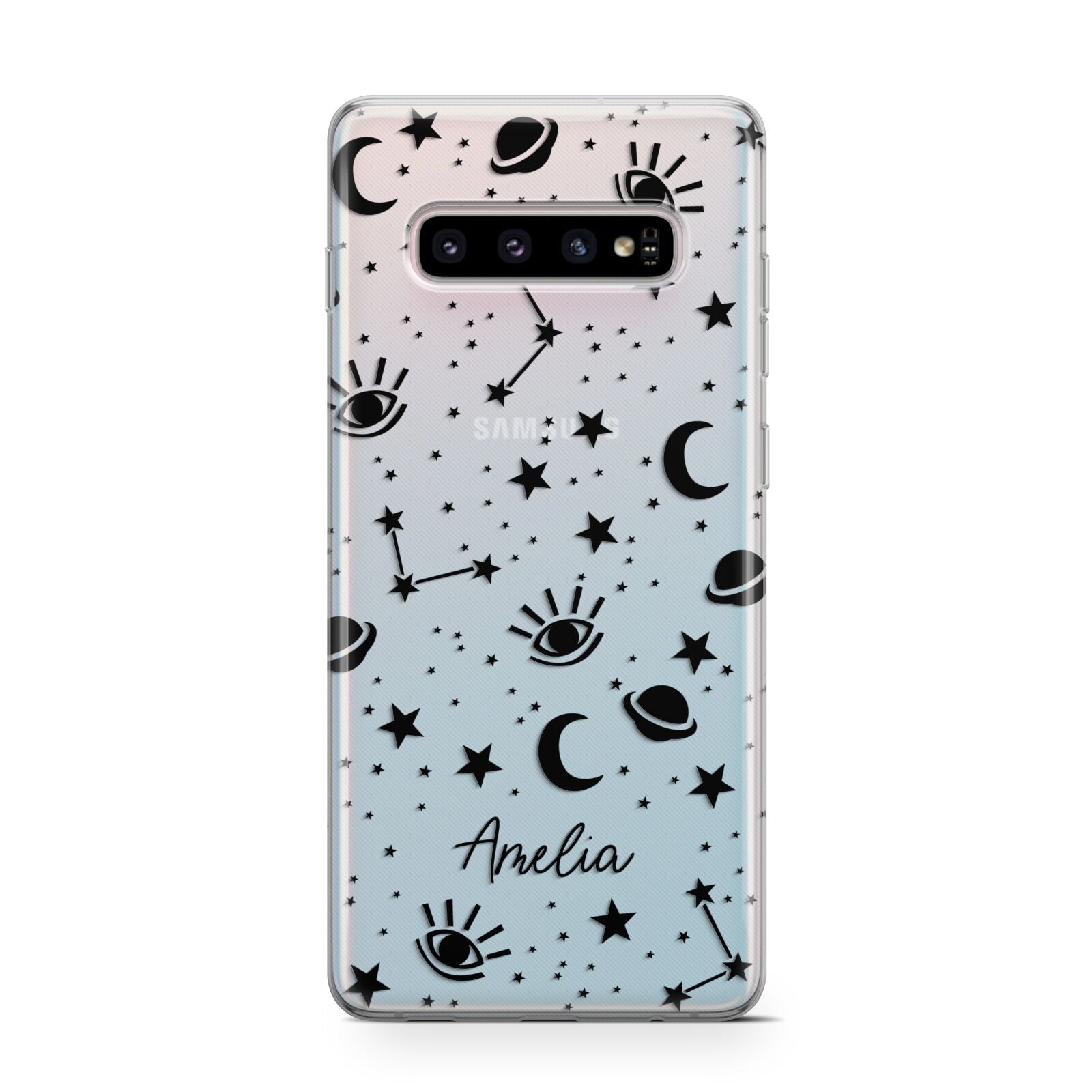 Monochrome Zodiac Constellations with Name Protective Samsung Galaxy Case