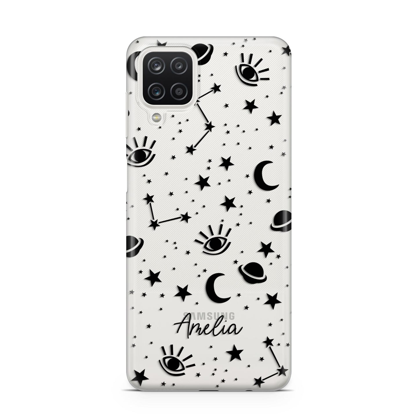 Monochrome Zodiac Constellations with Name Samsung A12 Case