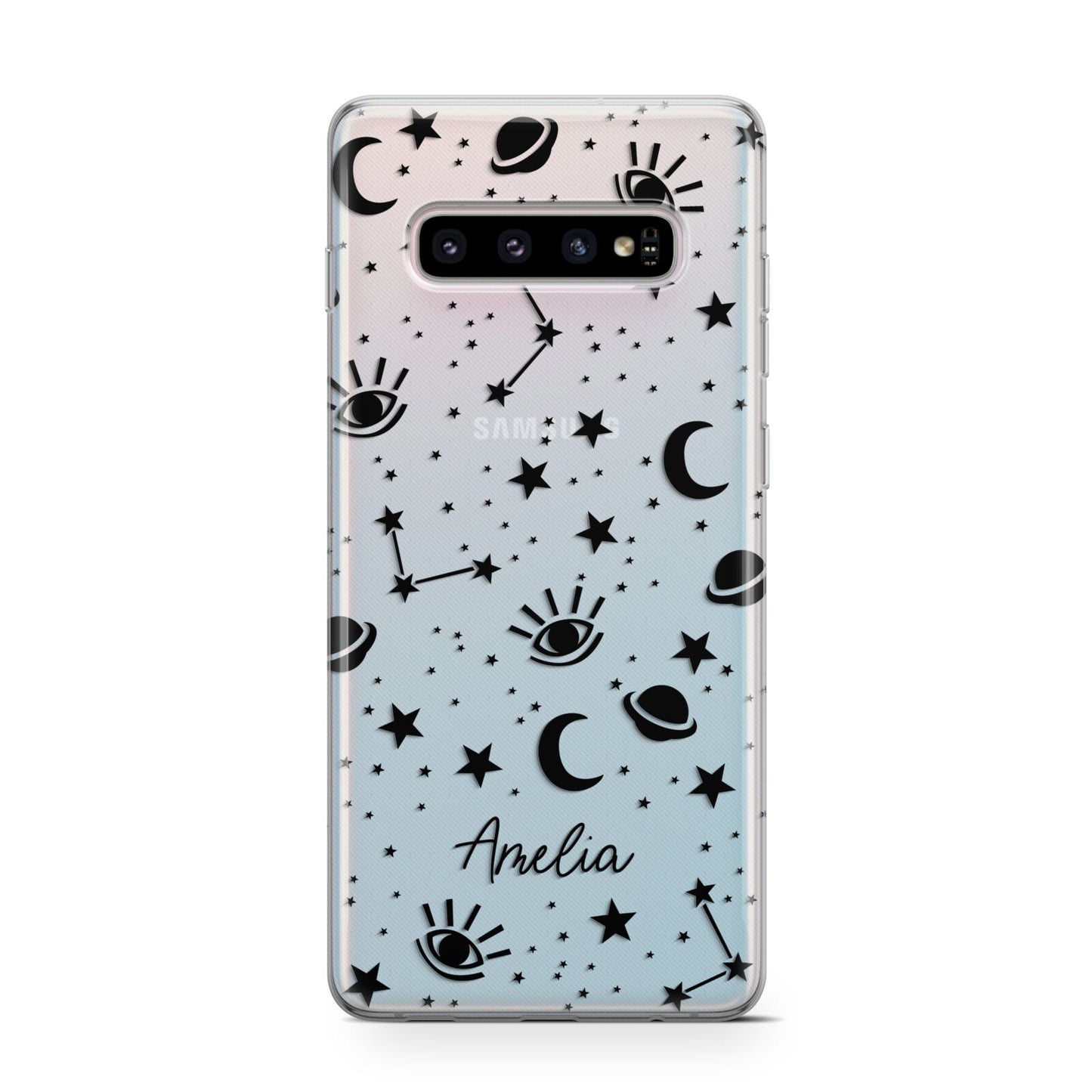 Monochrome Zodiac Constellations with Name Samsung Galaxy S10 Case