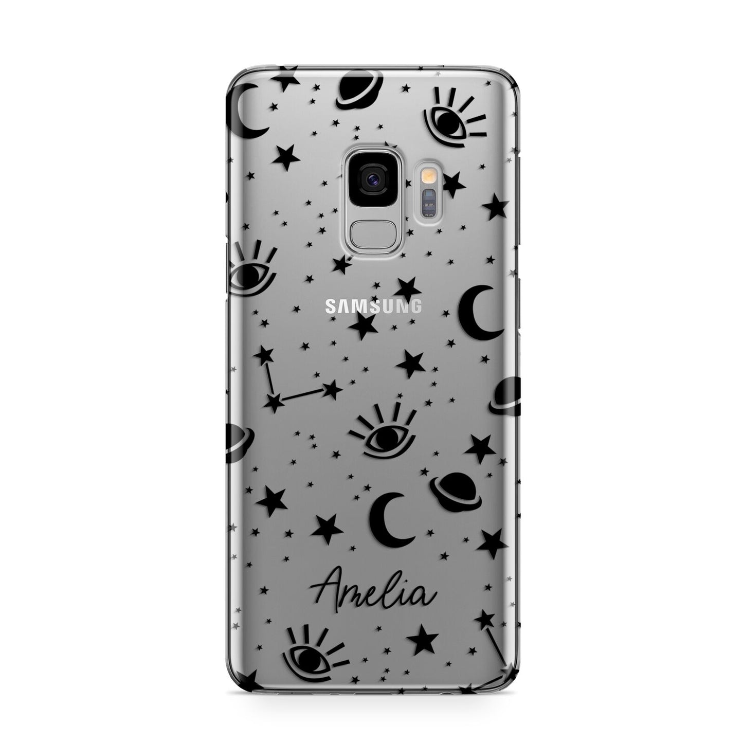Monochrome Zodiac Constellations with Name Samsung Galaxy S9 Case