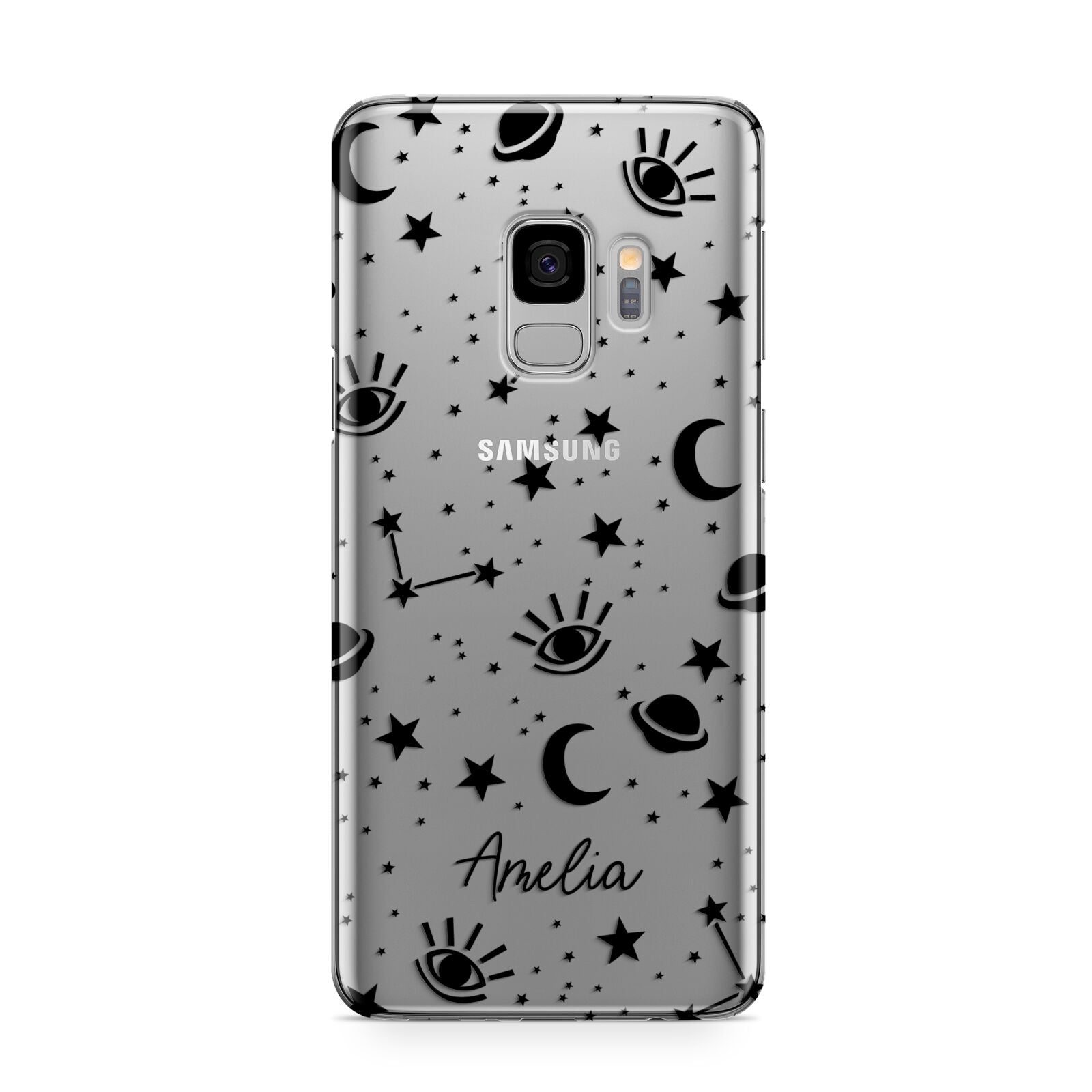 Monochrome Zodiac Constellations with Name Samsung Galaxy S9 Case
