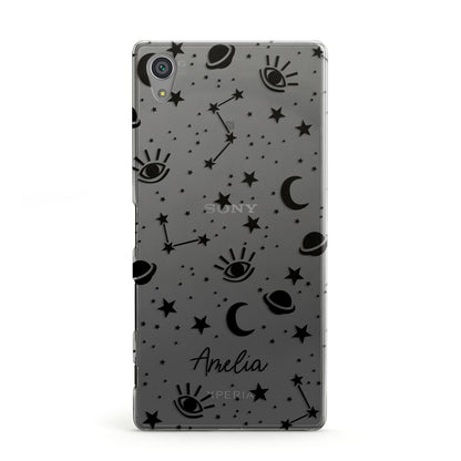 Monochrome Zodiac Constellations with Name Sony Xperia Case