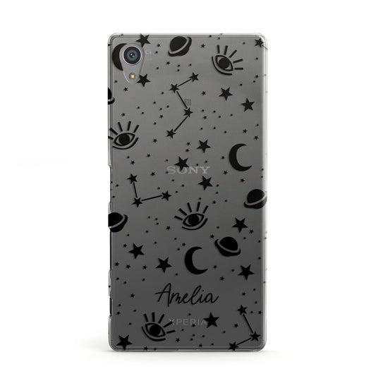 Monochrome Zodiac Constellations with Name Sony Xperia Case