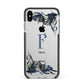 Monogram Bats Apple iPhone Xs Max Impact Case Black Edge on Silver Phone