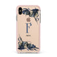 Monogram Bats Apple iPhone Xs Max Impact Case Pink Edge on Gold Phone