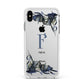 Monogram Bats Apple iPhone Xs Max Impact Case White Edge on Silver Phone