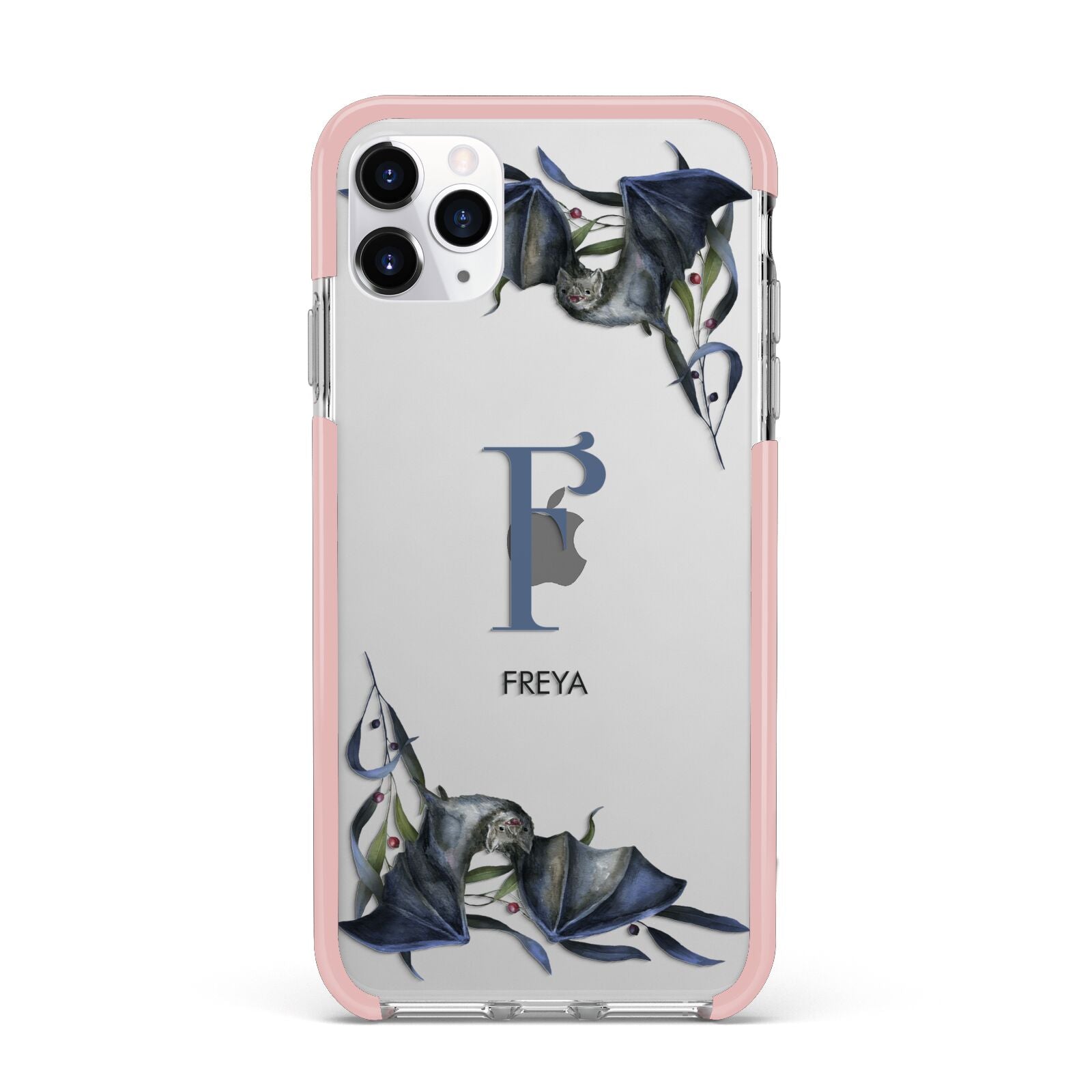 Monogram Bats iPhone 11 Pro Max Impact Pink Edge Case