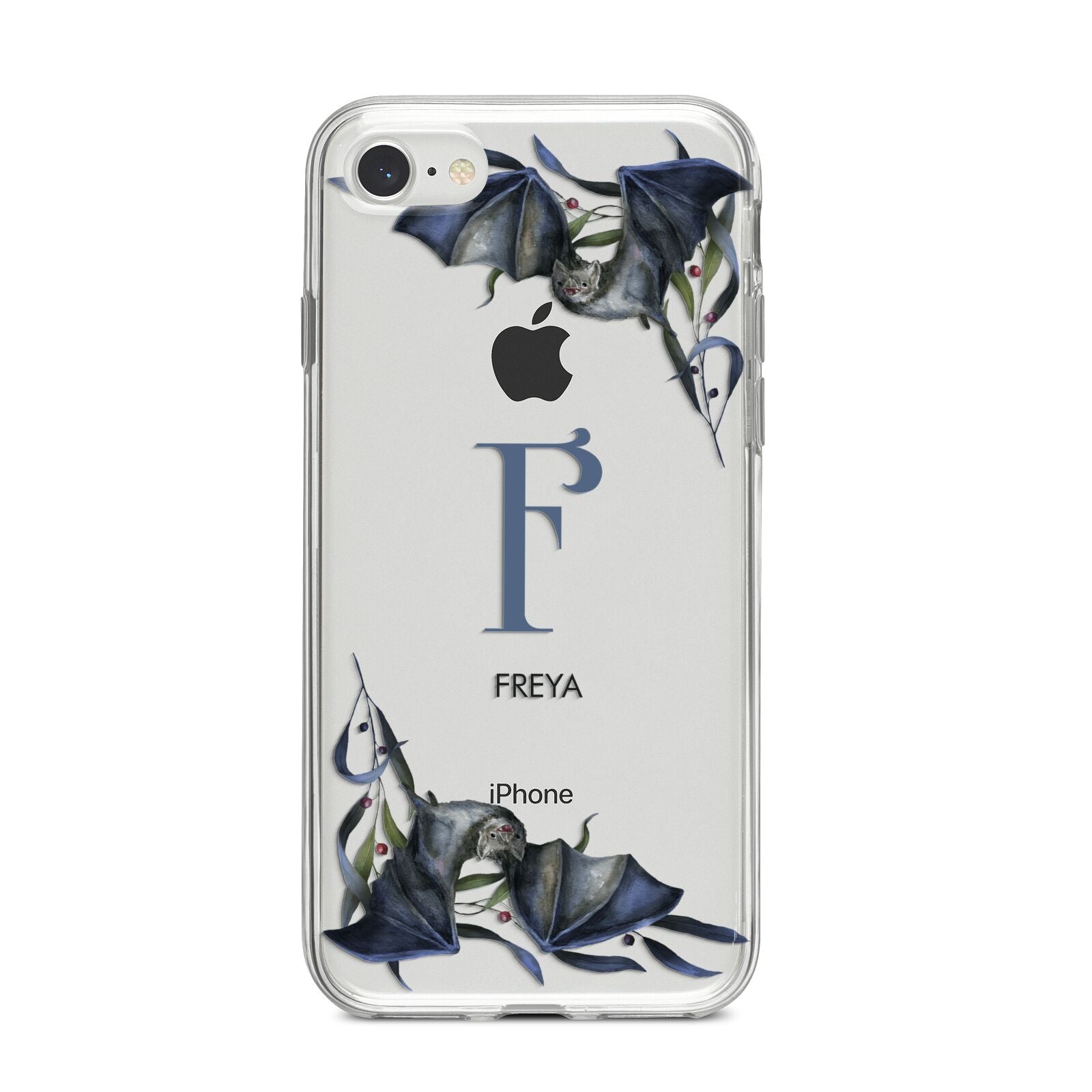 Monogram Bats iPhone 8 Bumper Case on Silver iPhone