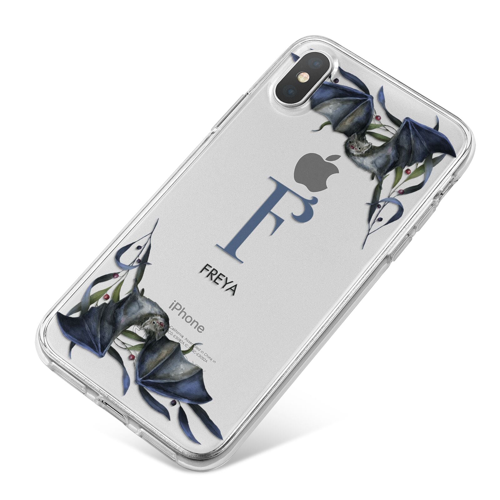 Monogram Bats iPhone X Bumper Case on Silver iPhone