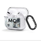 Monogram Black White Swirl Marble AirPods Clear Case 3rd Gen Side Image