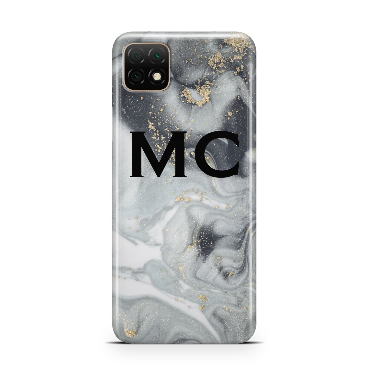 Monogram Black White Swirl Marble Huawei Enjoy 20 Phone Case