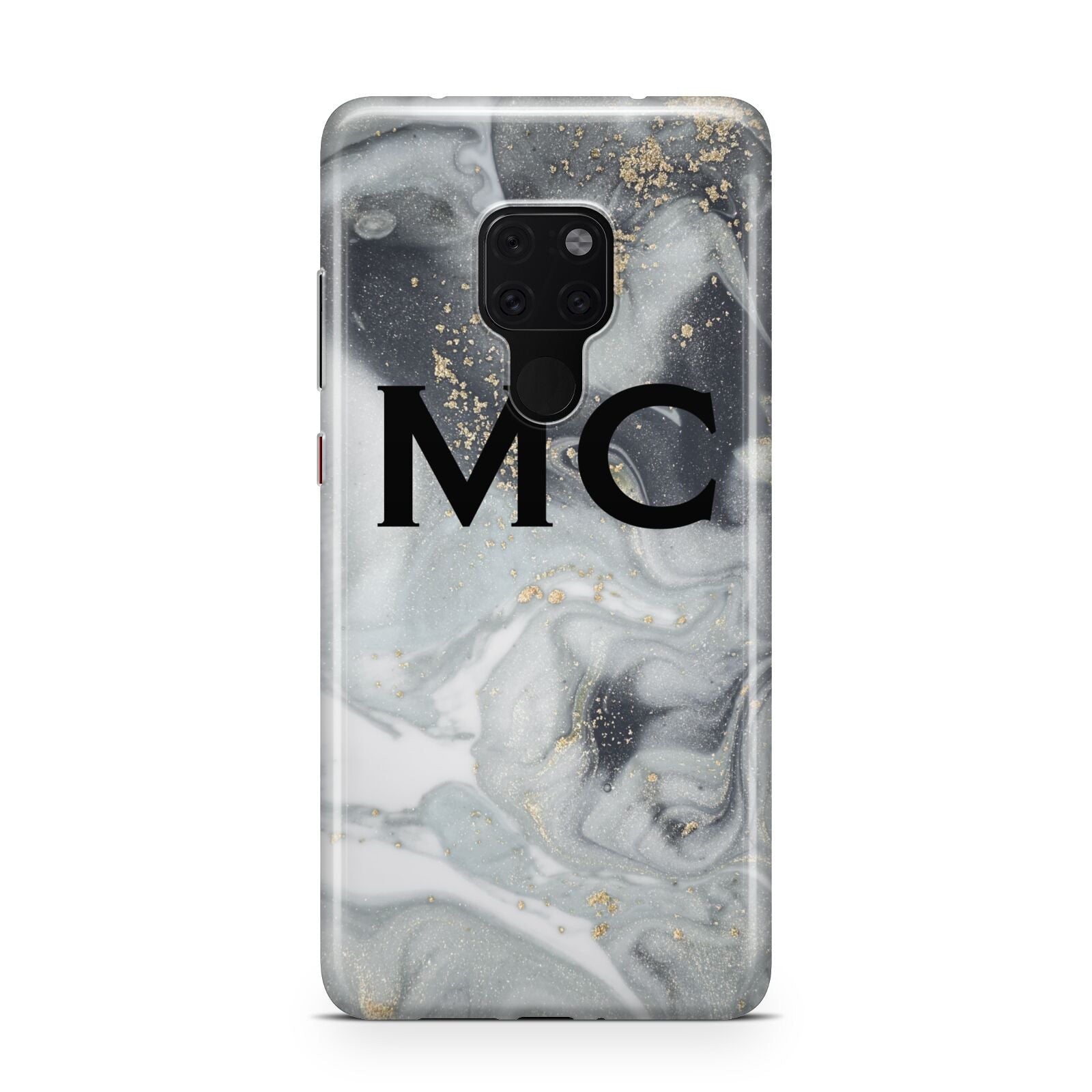 Monogram Black White Swirl Marble Huawei Mate 20 Phone Case